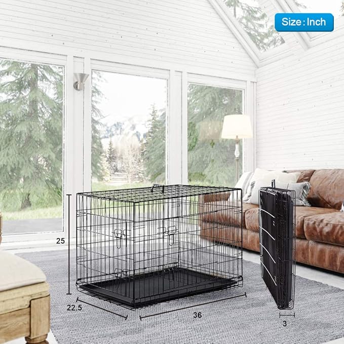 BestPet | Dog Crate | 36" | Black | Foldable Metal Kennel - Image 7