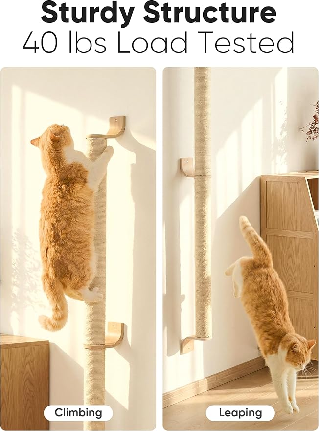 FUKUMARU Cat Wall Scratcher, Sturdy Sisal Climbing Tree - Image 3
