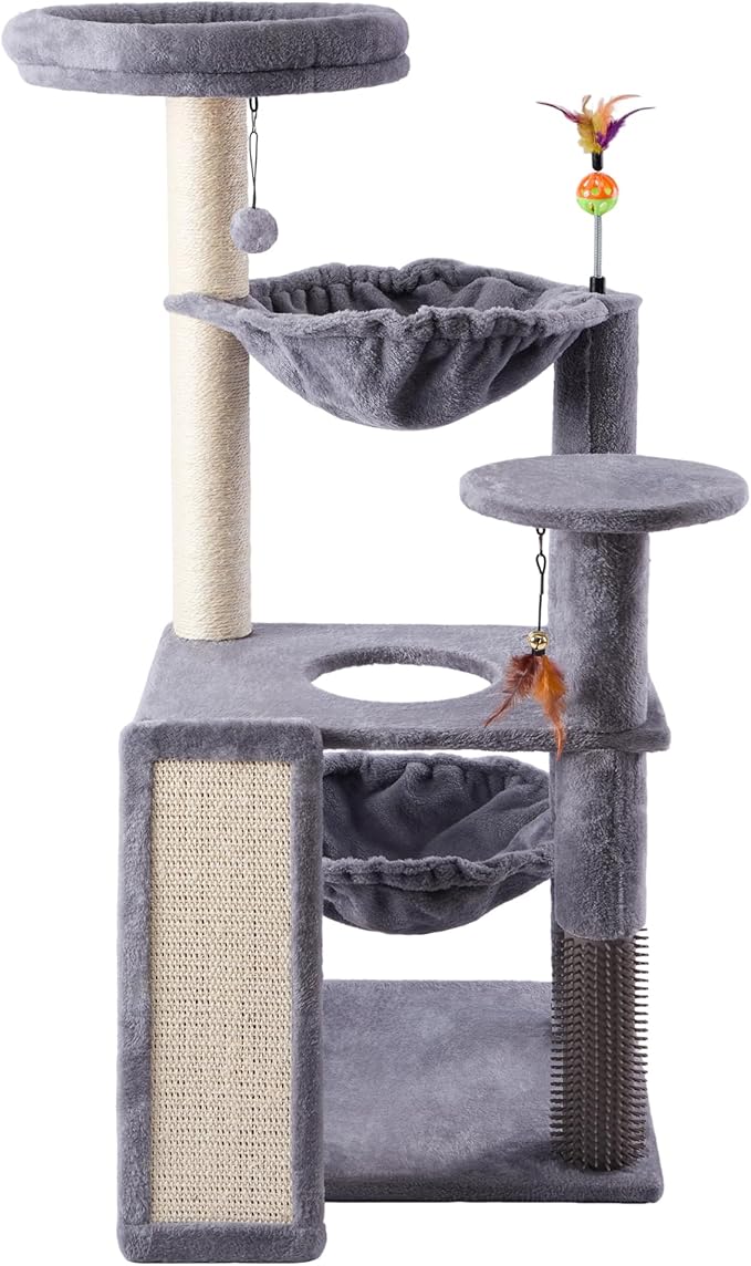 Multi-Level Cat Tree for Indoor Cats, Cat Tree Tower by Ikviier
