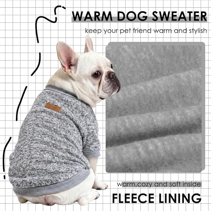 2 Pack Dog Sweaters for Small Dogs Girl Boy Winter Fleece Clothes Warm Soft Dog - Image 2