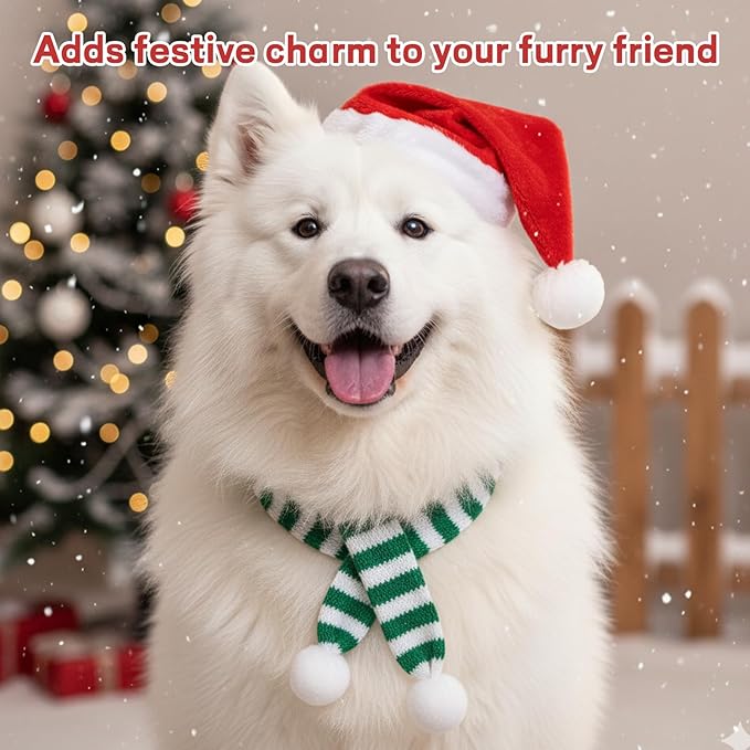 4-Piece Dog Christmas Hat, Dog Santa Hat, Festive Pet Accessories, Holiday - Image 6