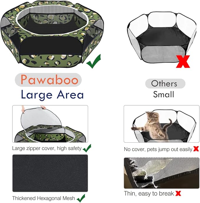 Pawaboo Small Animals Playpen, Waterproof Small Pet Cage Tent - Image 3
