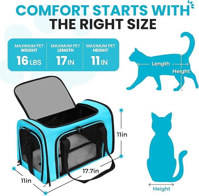 Expandable Cat Carrier Airline Approved Soft-Sided Pet Travel Carrier - Image 2