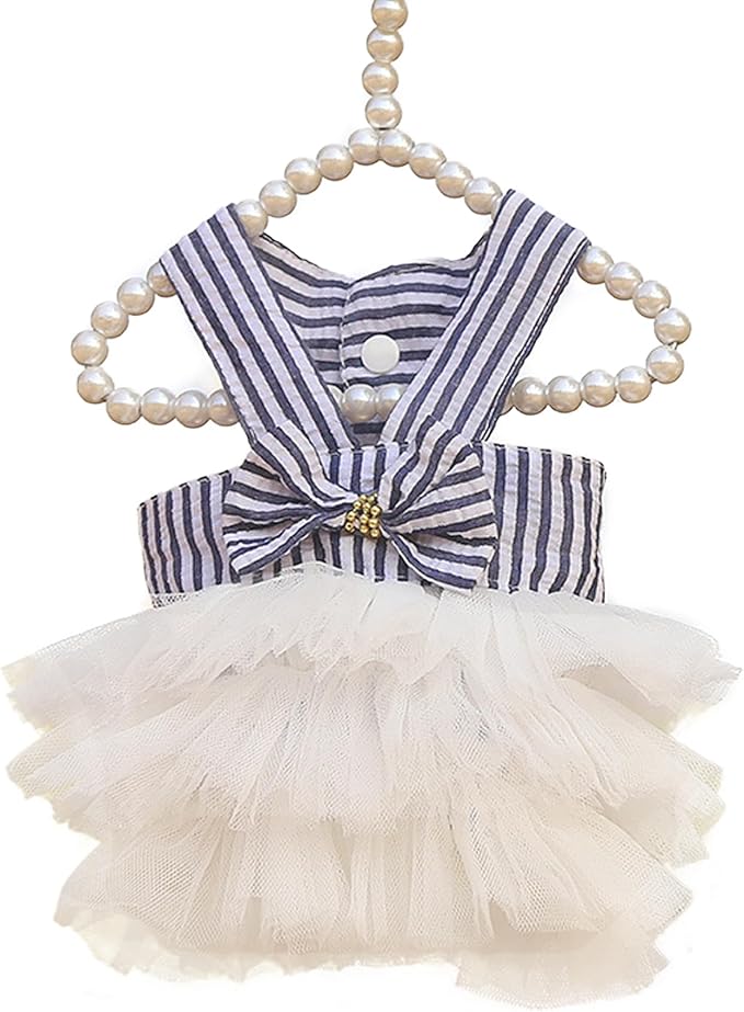 Dog Dresses, Fashion Pet Dog Clothes, Striped Mesh Puppy Dogs Princess Dresses by TAPBULL