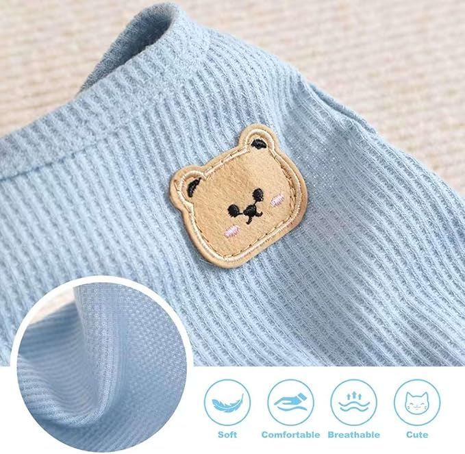 Waffle Knit Cat & Dog T Shirt for Small Dogs, Stretchable Puppy Shirt for - Image 3