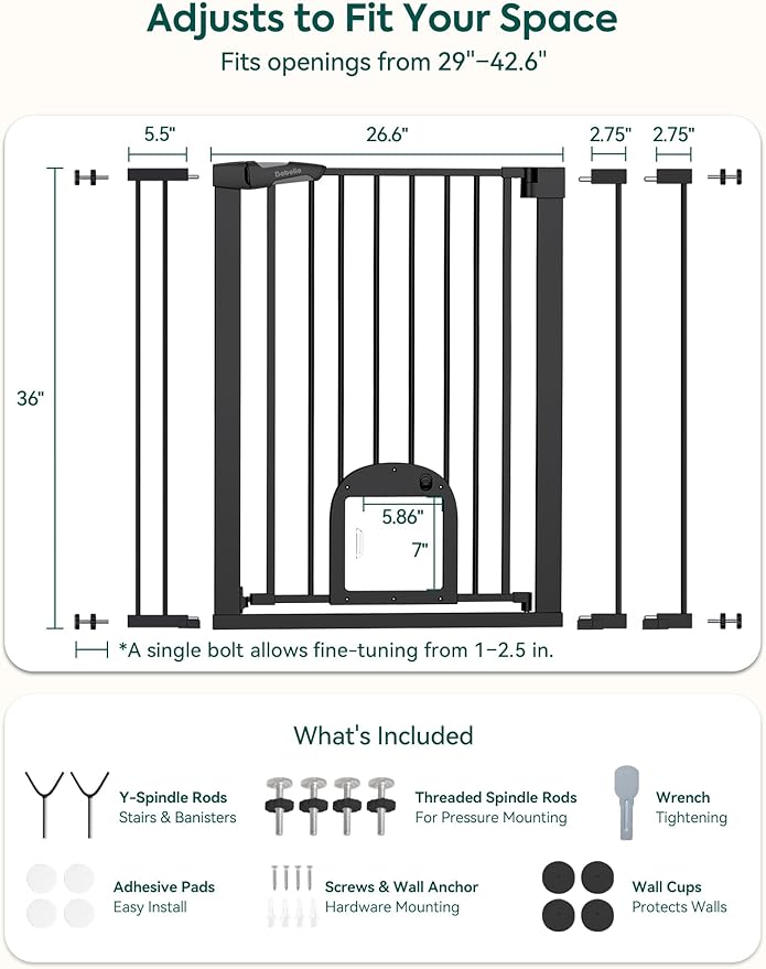 Babelio 36" Tall Upgraded Baby Gate - Image 4