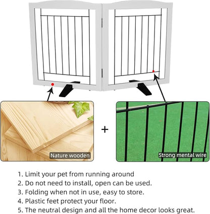 ZJSF Freestanding Dog Fence Indoor, Foldable Dog Gate - Image 6
