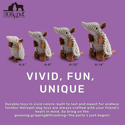 Hollypet Plush Dog Squeaky Toy Stuffed Armadillo Animal Pet Puppy Chew Toys - Image 2