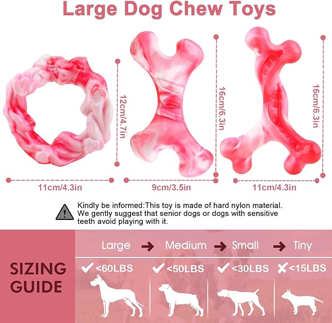 Rensh 3-Pack Tough Dog Chew Toys - Image 2