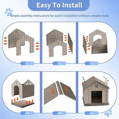 DRATO Outdoor Dog House Waterproof Roof, Large Capacity Pet House - Image 5