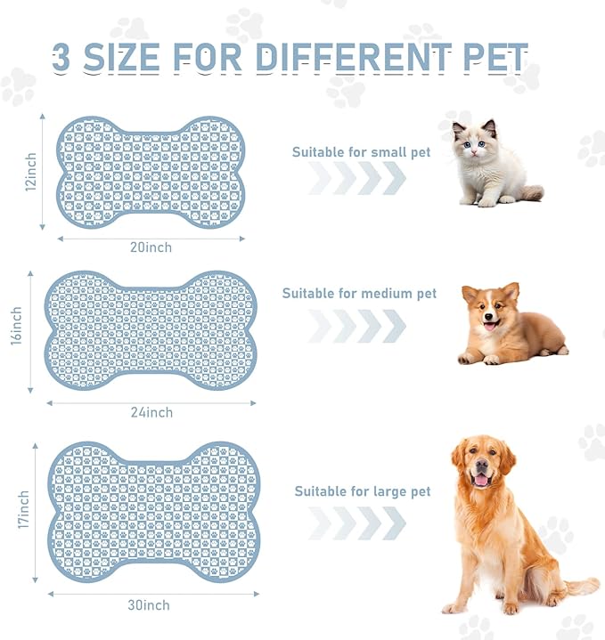 Pet Mats for Food and Water, Non Slip Indoor Quick Dry Cat Bowl Feeding Mats - Image 5