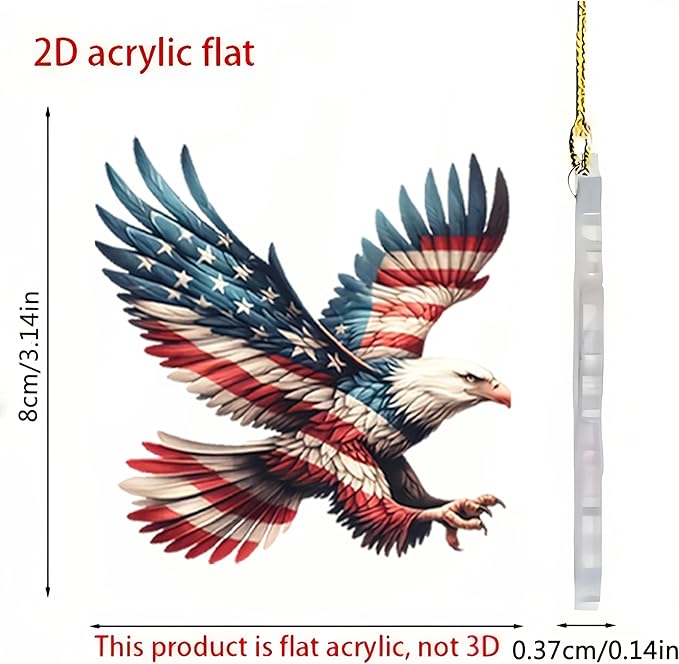 8 Pcs 4th of July Hanging Ornaments Eagle Independence Day Decorations Acrylic - Image 6