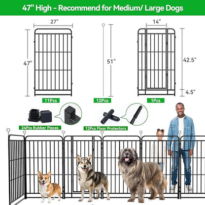 Kfvigoho Heavy Duty Dog Playpen: 12 Steel Panels 47" Height, Square Steel Pipe - Image 5