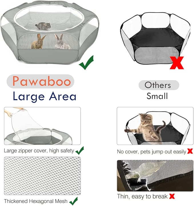 Pawaboo Small Animals Playpen, Waterproof Small Pet Cage Tent - Image 3
