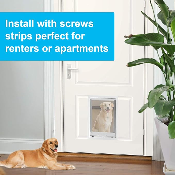 CEESC Dog Door with Soft Transparent Magnetic Flap and Snap-in Closing Panel - Image 2