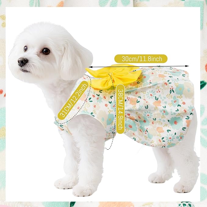choyaxo Floral Dog Dress Cute Dog Skirt Pet Dress Summer Pet Clothes - Image 3