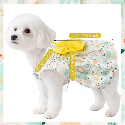 choyaxo Floral Dog Dress Cute Dog Skirt Pet Dress Summer Pet Clothes - Image 3
