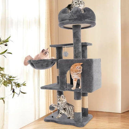 Cat Tree Tower with Metal Frame Hammock, Cat Towers with Scratching Post - Image 8
