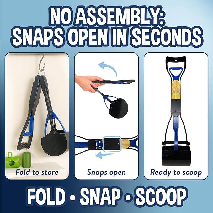 Bodhi Dog Complete Poo Pack- 24" Pooper Scooper, Poop Bags, & Waste Bag Holder - Image 5