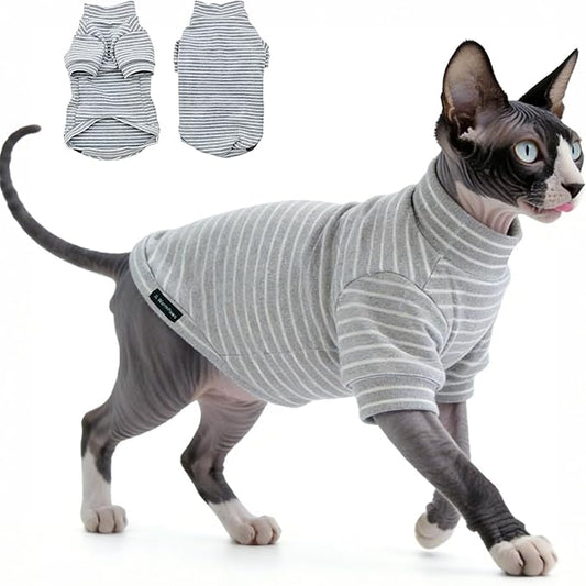 Fleece Sphynx Cat Clothes Soft Hairless Cat Clothes Pullover Cat Sweater by JLWarmPaws