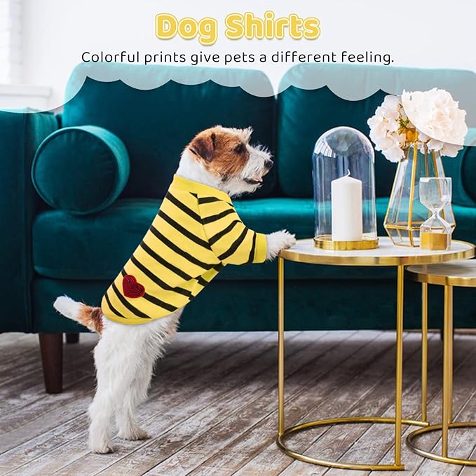 Pet Dog Striped T-Shirt Dogs Cats Cotton Vest Spring Summer Pet Apparel Tee - Image 4