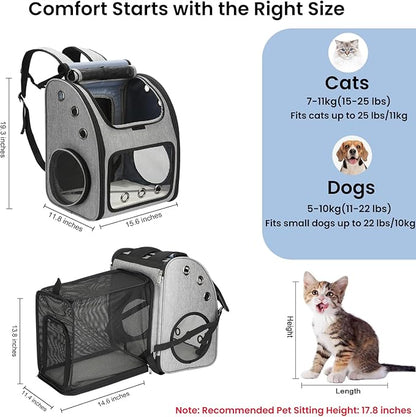 Expandable Pet Carrier Backpack, Airline Approved Cat & Dog Backpack Carrier - Image 2