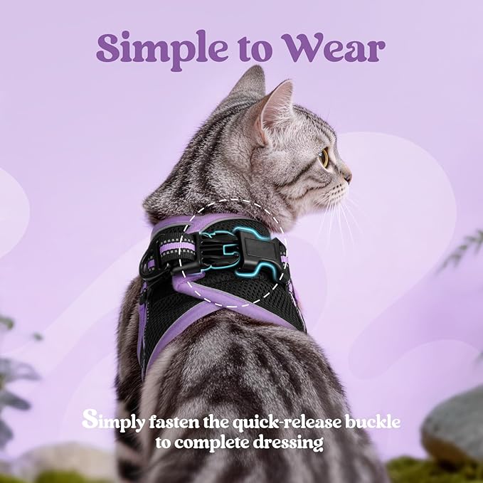 rabbitgoo Cat Harness and Leash, Step-in Escape Proof Kitten Harness Set - Image 4
