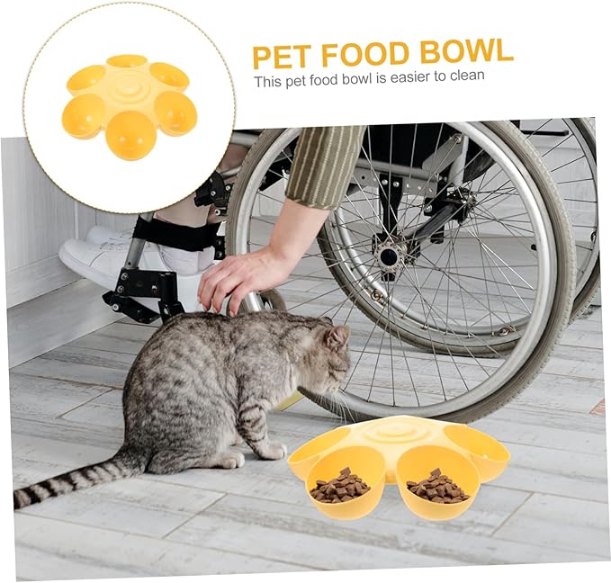 Abaodam Flower Shaped Multi Pet Feeding Bowl Plastic Dog and Cat Food Dish - Image 2