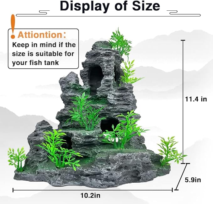 Aquarium Decoration Large and Tall Fish Tank Decor Aquarium Rock Mountain View - Image 4