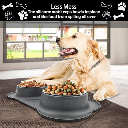 AsFrost Dog Food Bowls, BPA Free Stainless Steel Dog Food and Water Bowl Set - Image 2