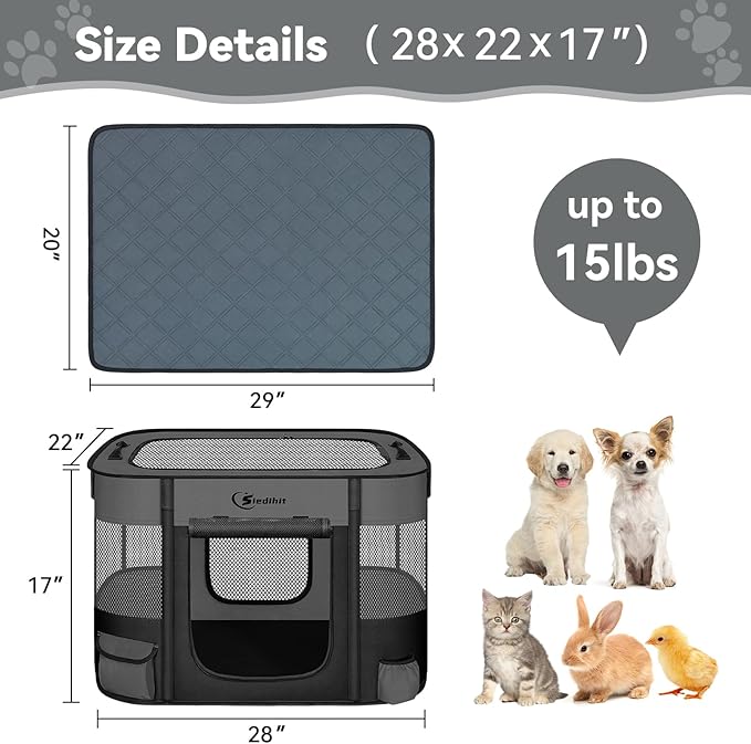 Dog Playpen, Cat Pet Puppy Pen, Portable Playpens - Image 7