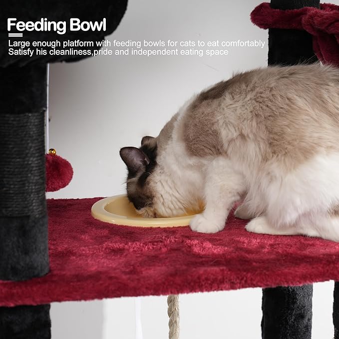 Heybly Tall Cat Tree, 78-inch Multi-Level Cat Tower - Image 5
