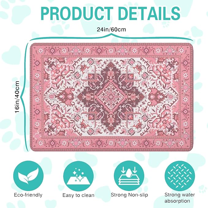 Pet Feeding Mat for Floors Waterproof Dog Mat for Food and Water Absorbent - Image 5
