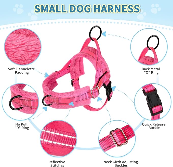 Lukovee No Pull Dog Harness and Leash Set, Soft Padded Small Dog Harness - Image 2