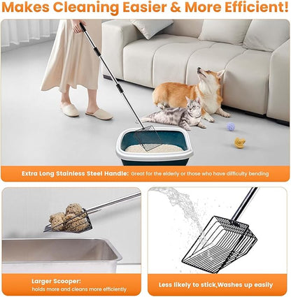 PETOCAT Cat Litter Scoop 43 inch Metal Litter Scooper - Image 7