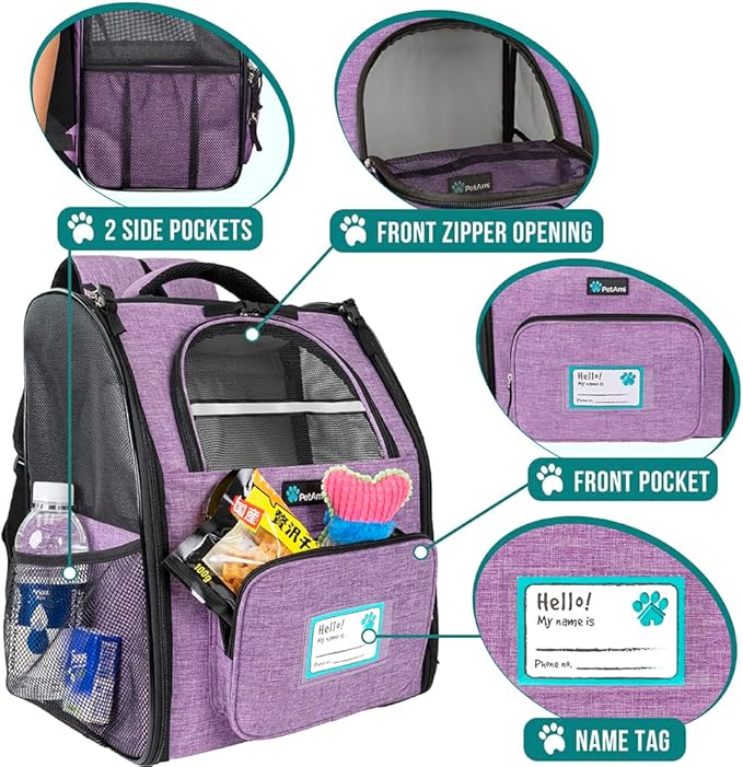 PetAmi Dog Backpack Carrier for Small Medium Dogs Large Cats up to 18 lbs - Image 3