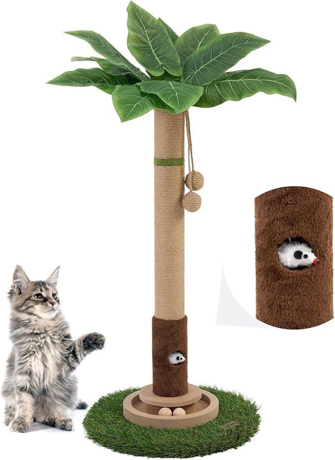 Woochpet Cat Scratching Post 35'' Tall Cat Scratcher Tree Tower Scratching Posts - Image 2