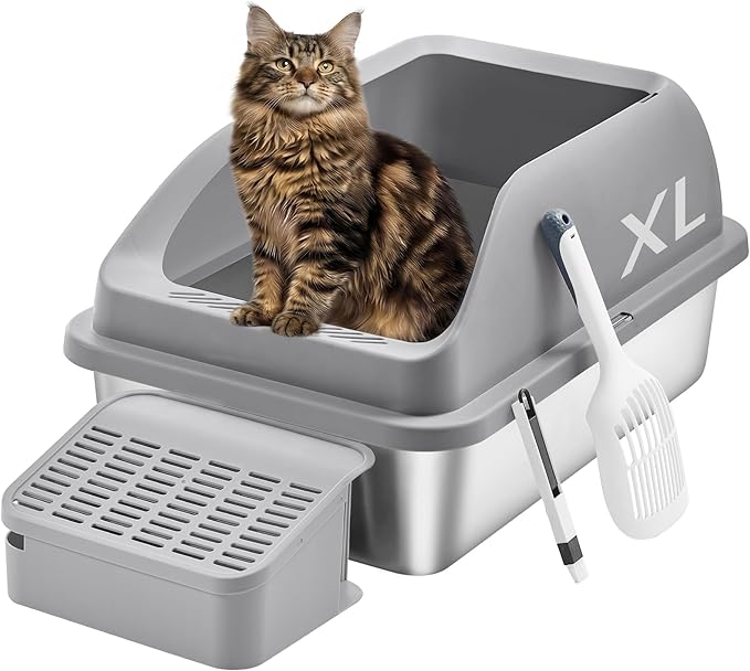 Feandrea Stainless Steel Cat Litter Box by FeandreabySONGMICSHOME