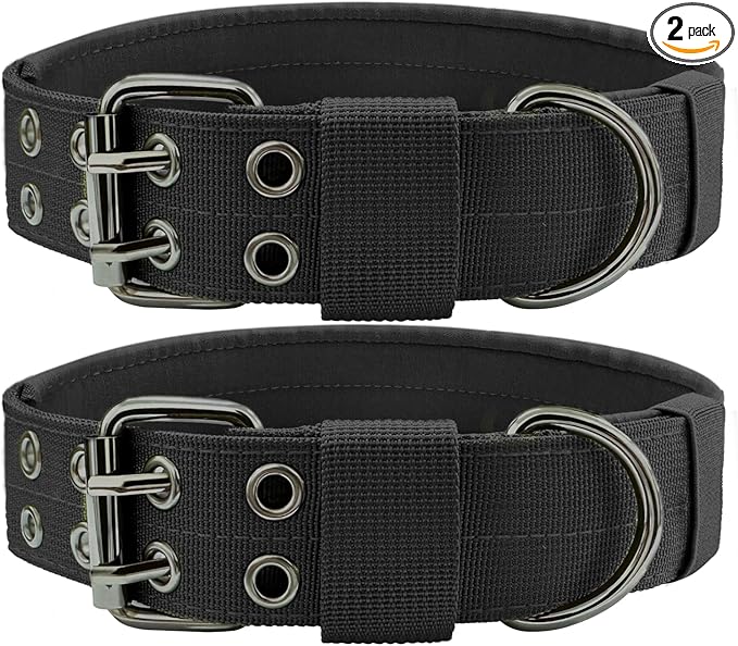 Heavy Duty Dog Collar for Large Dogs, 1.5" Width Thick Adjustable Nylon Collar by Bozenu