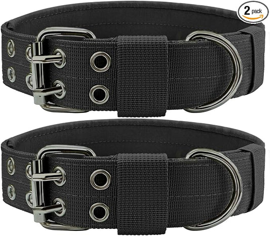 Heavy Duty Dog Collar for Large Dogs, 1.5" Width Thick Adjustable Nylon Collar by Bozenu
