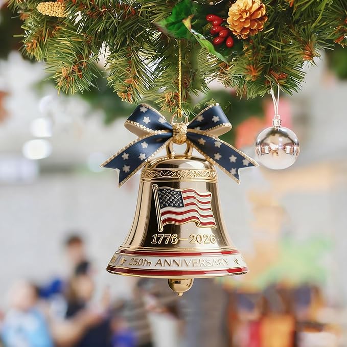 6 Pcs 250th Anniversary Liberty Bell Ornament Christmas Bell Ornaments - Image 3