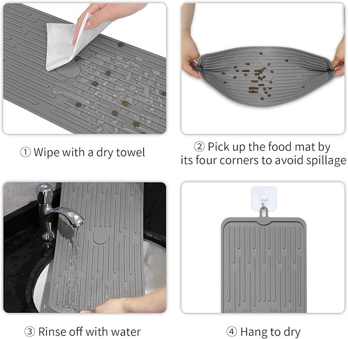 Ptlom Pet Placemat for Dog and Cat, Mat for Prevent Food and Water Overflow - Image 7