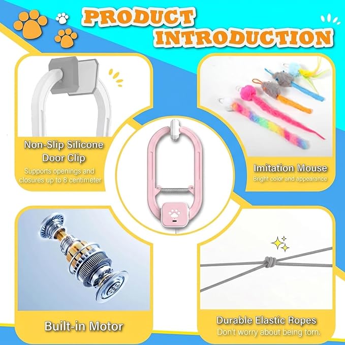 Rechargeable Electric Cat Teaser – Interactive Door Clip Teaser - Image 8