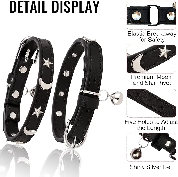 CHUKCHI Leather Cat Collars for Boy Girl Cats - Image 3