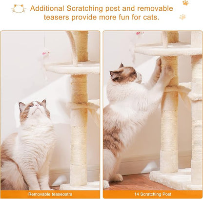 Heybly Cat Tree, 70 inches Tall Cat Tower condo - Image 6