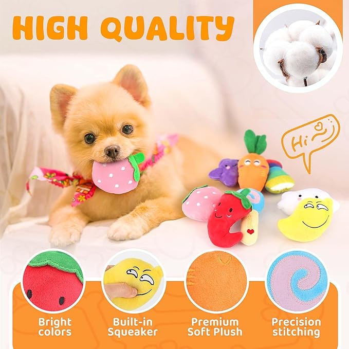 LOYEE Dog Squeaky Toys 8 Pack, Puppy Plush Squeaky Toys - Image 3