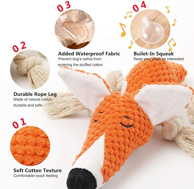 Sedioso Cute Squeaky Dog Toy, Stuffed Plush Toy - Image 2