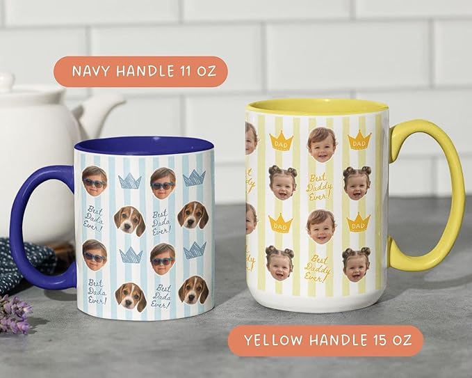 Personalized Baby Face Mug for Grandpa Papa, Photo Coffee Cup, Custom Baby Mug - Image 5