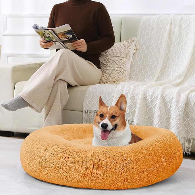 JOLLYVOGUE Dog Beds Large Sized Dog, 36 inches Calming Soft Anti-Anxiety Donut - Image 6