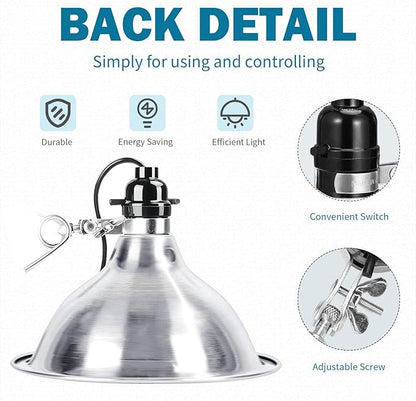 EP Clamp Lamp Light with Detachable 8.5 Inch Aluminum Reflector, 150 Watt E26 - Image 2